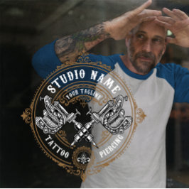 Die Vintage Tätowierung-Gewehrklappe anpassen Fensteraufkleber