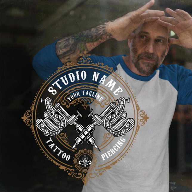 Die Vintage Tätowierung-Gewehrklappe anpassen Fensteraufkleber (Von Creator hochgeladen)