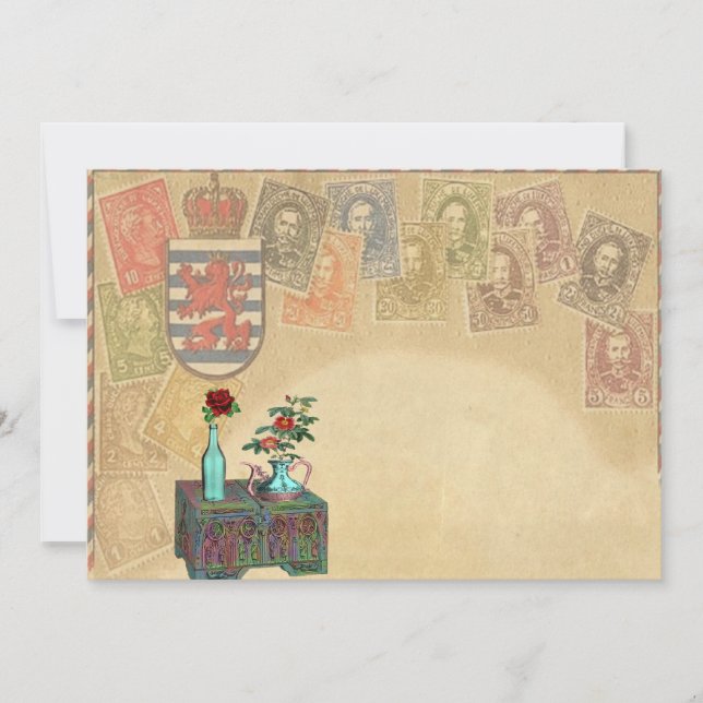 Die Vintage Themed Reise lädt ein Einladung (Vorderseite)