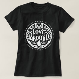 Die Vintage Valentine-Liebe liegt um die Taube her T-Shirt