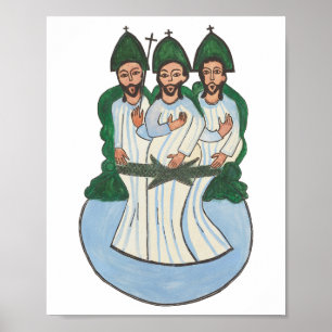 Die Vintage Volkskunst mit der Heiligen Dreiheit Poster