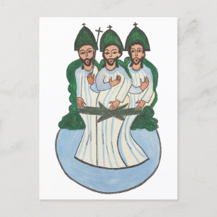 Die Vintage Volkskunst mit der Heiligen Dreiheit Postkarte