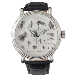 Die Vintagen 1800s, die Fliegen-Fischen angeln, Armbanduhr