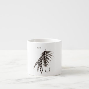 Die Vintagen 1800s, die Fliegen-Fischen angeln, Espressotasse