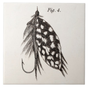 Die Vintagen 1800s, die Fliegen-Fischen angeln, Fliese