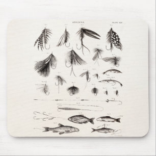 Die Vintagen 1800s, die Fliegen-Fischen angeln, Mousepad