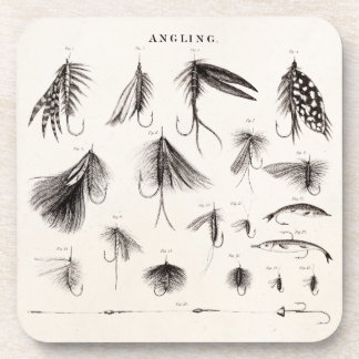 Die Vintagen 1800s, die Fliegen-Fischen-Köder Getränkeuntersetzer