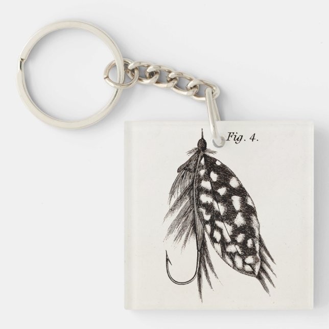 Die Vintagen 1800s, die Fliegen-Fischen-Köder Schlüsselanhänger (Vorderseite)