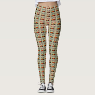 Die Vintagen Leggings der roten Auto-Frauen