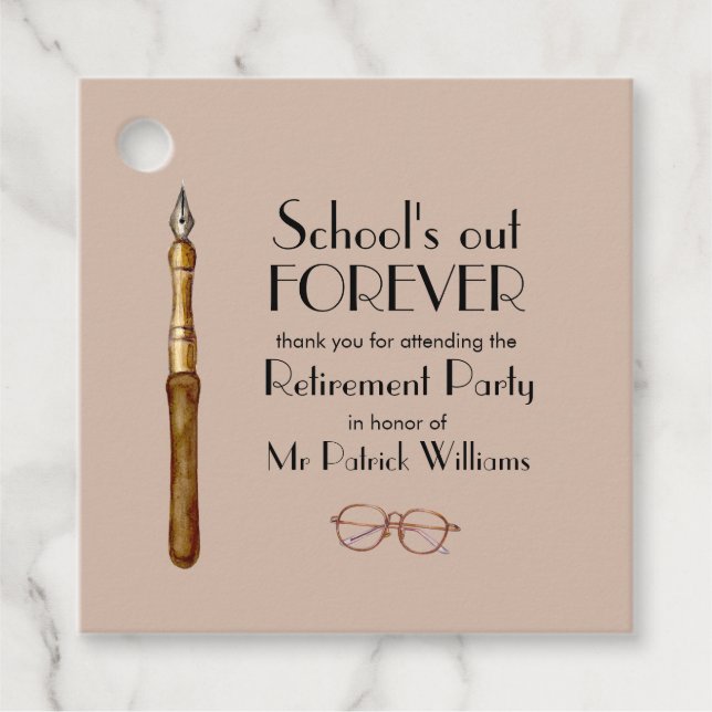 Die Vintagen Lehrer für immer ausscheiden lassen Geschenkanhänger (Vorderseite)