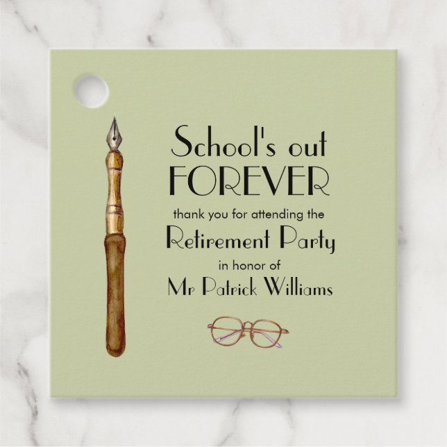 Die Vintagen Lehrer für immer ausscheiden lassen Geschenkanhänger (Vorderseite)