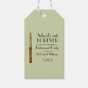 Die Vintagen Lehrer für immer ausscheiden lassen Geschenkanhänger