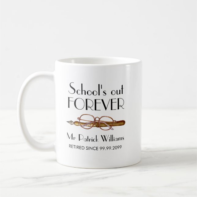 Die Vintagen Lehrer für immer ausscheiden lassen Kaffeetasse (Links)