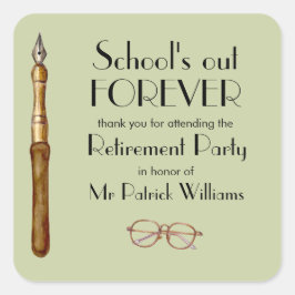Die Vintagen Lehrer für immer ausscheiden lassen Quadratischer Aufkleber