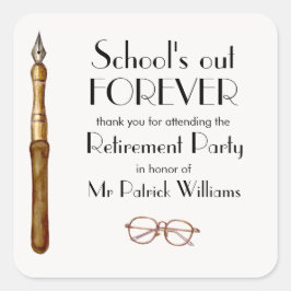 Die Vintagen Lehrer für immer ausscheiden lassen Quadratischer Aufkleber