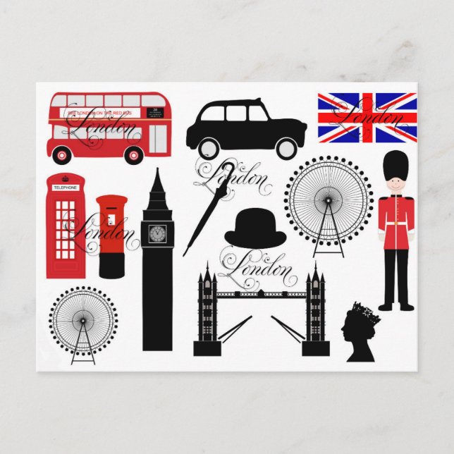 Die Vintagen Schriftzeichen des modernen London Gr Postkarte (Vorderseite)