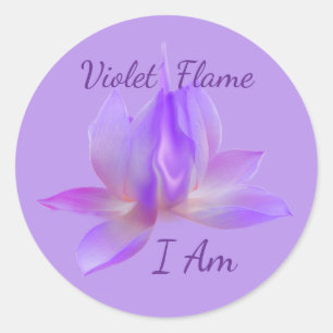 Die Violette Flamme Ich Bin Mit Lotus Lotus Runder Aufkleber