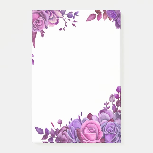 Die violetten Blumennoten. Lilac floral. botanisch Post-it Klebezettel (Vorderseite)