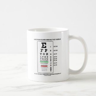 Die Vision beinhaltet das Sehen des Sichtbaren (Se Tasse