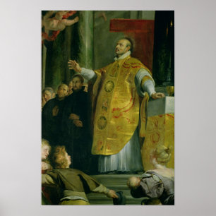 Die Vision des heiligen Ignatius von Loyola Poster
