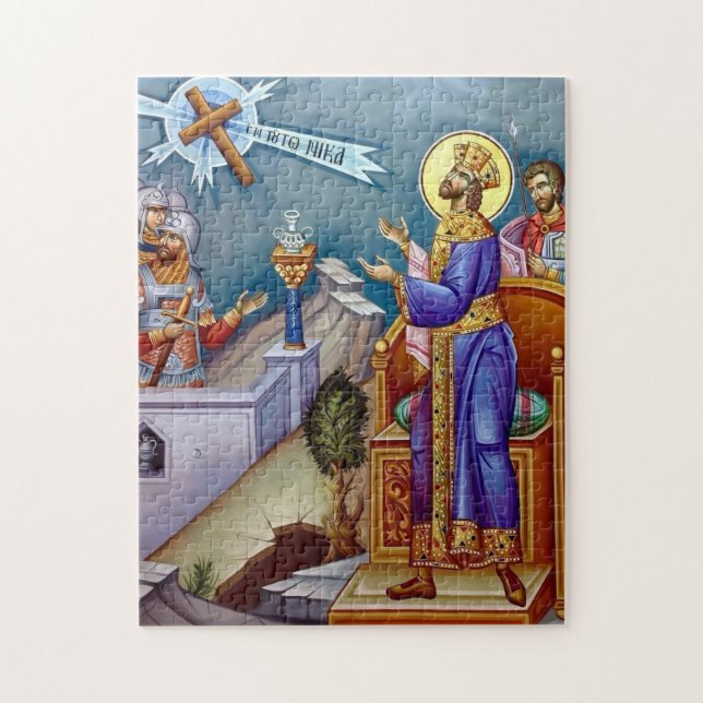 Die Vision des Hl. Konstantin Orthodoxe Ikone Puzzle (Vertikal)