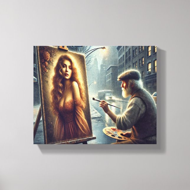 Die Vision des Künstlers: Schönheit ins Leben rufe Leinwanddruck (Vorderseite)