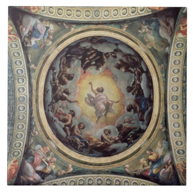 Die Vision von Johannes auf Patmos, 1520-23 Fliese (Vorderseite)