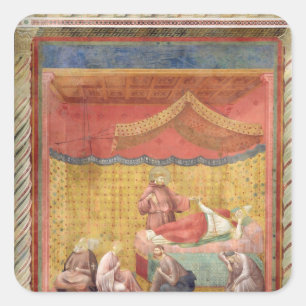 Die Vision von Papst Gregory IX 1297-99 Quadratischer Aufkleber