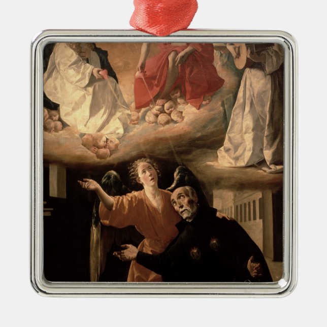 Die Vision von St. Alphonsus Rodriguez Silbernes Ornament (Vorne)