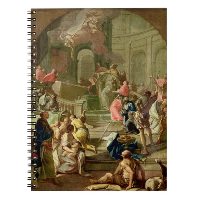 Die Vision von St. Benedict, c.1760 Notizblock (Vorderseite)