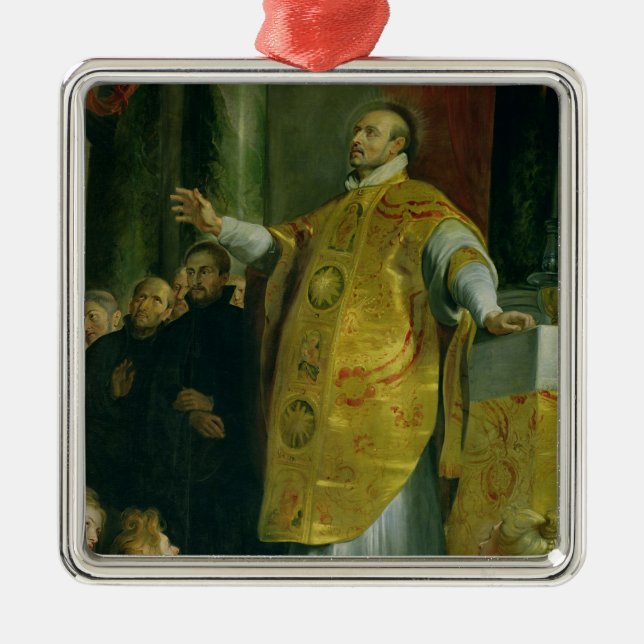 Die Vision von St Ignatius von Loyola Ornament Aus Metall (Vorne)