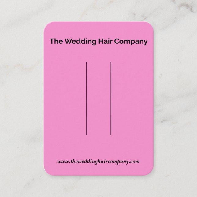 Die Visitenkarte der Firma Wedding Hair (Vorderseite)