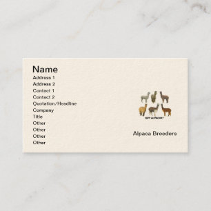 Die Visitenkarte des Alpaka-Brüters