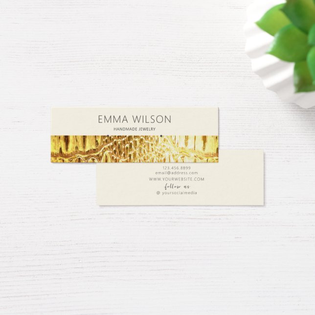 Die Visitenkarte ・ Gold Leder Textur erhalten (Schreibtisch)