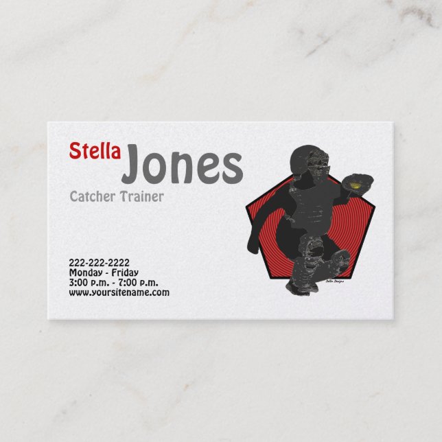 Die Visitenkarten des Fastpitch Softball-Fängers Visitenkarte (Vorderseite)