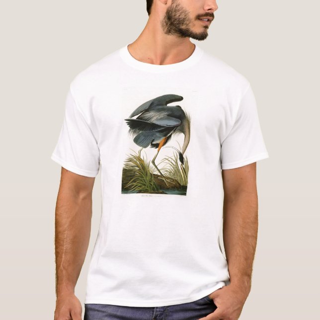 Die Vögel Graureiher-Johns Audubon von Amerika T-Shirt (Vorderseite)