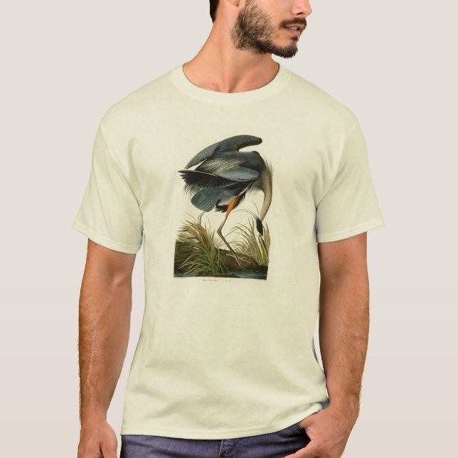 Die Vögel Graureiher-Johns Audubon von Amerika T-Shirt (Vorderseite)