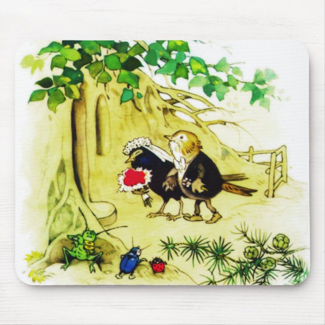 Die Vogel-Hochzeit Mousepad (Vorne)