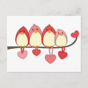 Die Vögel im Valentinstag Feiertagspostkarte