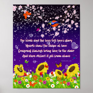 Die Vögel und das Bienenposter Poster