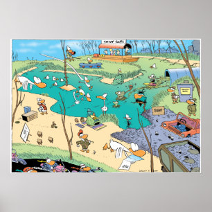 Die Vogelperspektive im Sumpf Poster