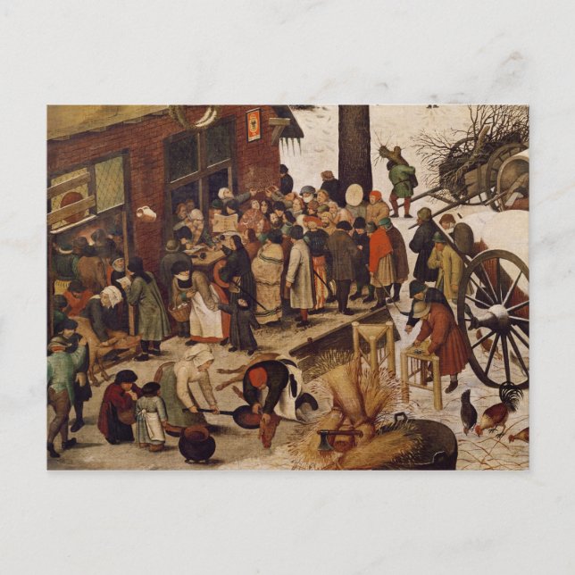 Die Volkszählung in Bethlehem, Einzelheiten der Vo Postkarte (Vorderseite)