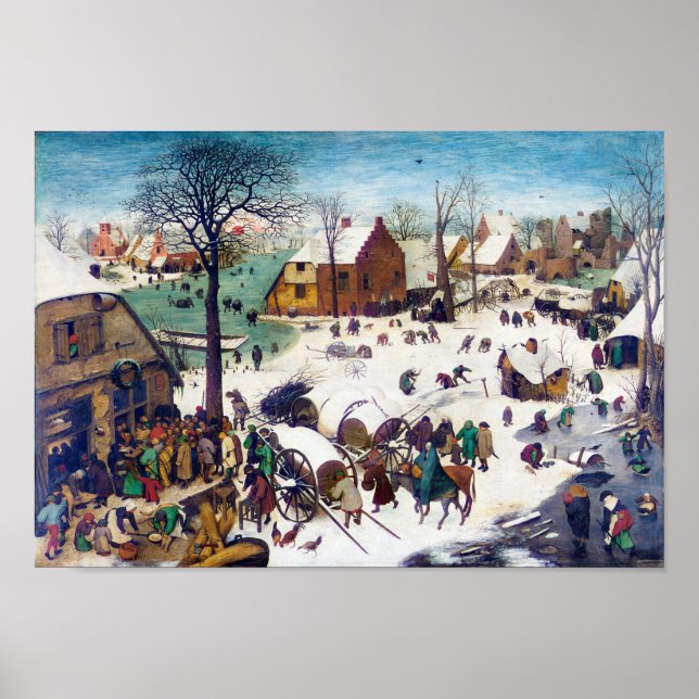 Die Volkszählung in Bethlehem, Pieter Bruegel Poster (Vorne)