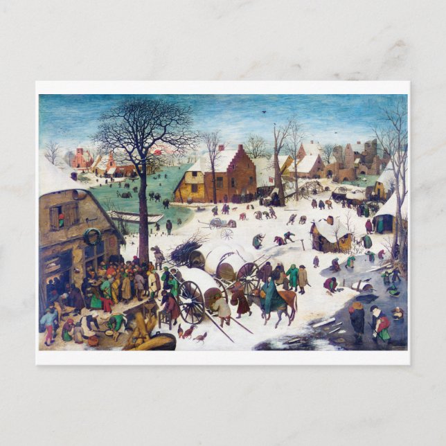 Die Volkszählung in Bethlehem, Pieter Bruegel Postkarte (Vorderseite)