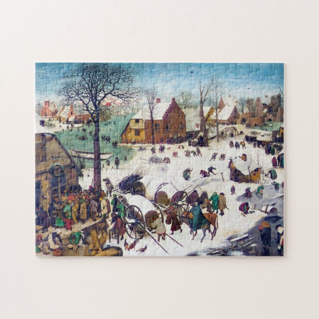 Die Volkszählung in Bethlehem, Pieter Bruegel Puzzle (Horizontal)