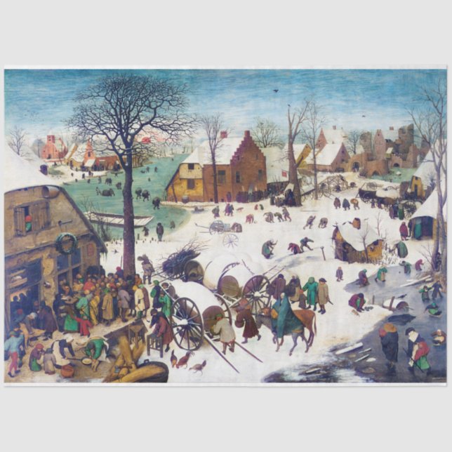 Die Volkszählung in Bethlehem, Pieter Bruegel Seidenpapier (Vorderseite)