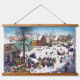 Die Volkszählung in Bethlehem, Pieter Bruegel Wandteppich Mit Holzrahmen
