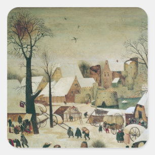 Die Volkszählung in Bethlehem Quadratischer Aufkleber