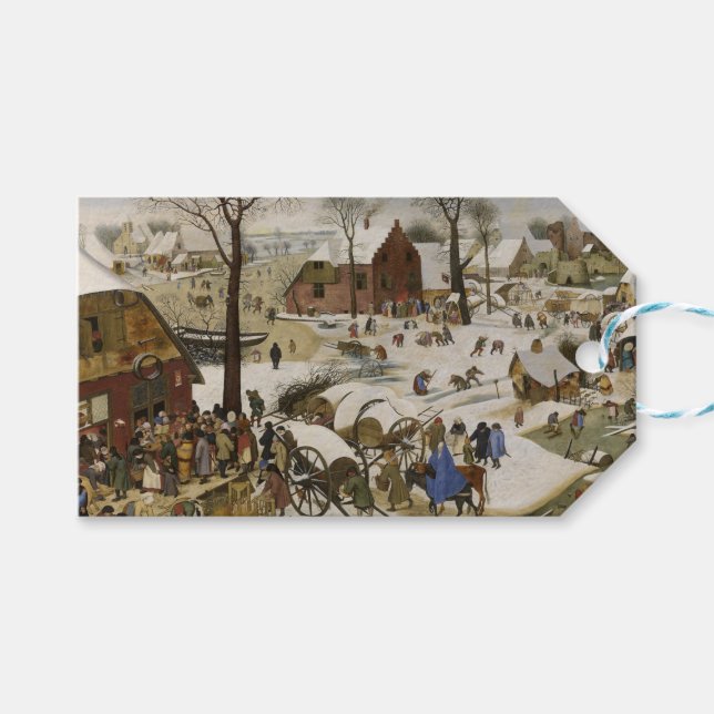 Die Volkszählung in Bethlehem (von Pieter Bruegel) Geschenkanhänger (Vorderseite (Horizontal))