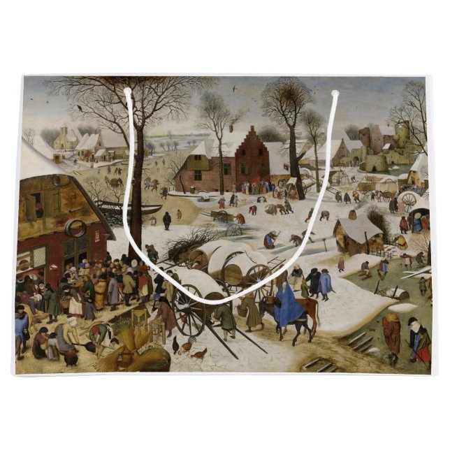 Die Volkszählung in Bethlehem (von Pieter Bruegel) Große Geschenktüte (Vorderseite)